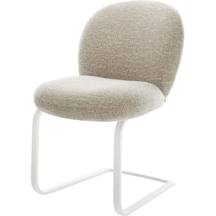 Freischwinger Nube-Flex Webstoff Soft Beige Freischwinger flach Weiß Taschenfederkern – Bild 1