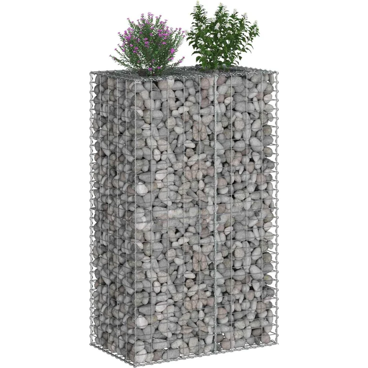 vidaXL Gabionen-Hochbeet 90 x 50 x 150 cm Verzinkter Stahl Silber 42033333 – Bild 3
