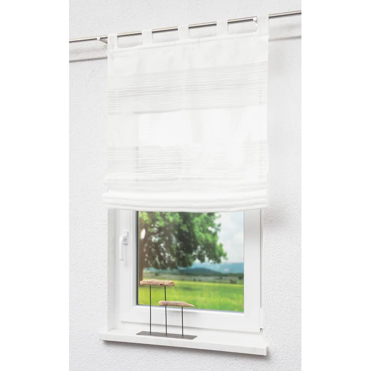 Raffrollo/Raffgardine von Lysel - Evora (BxH) 100cm * 130cm weiß