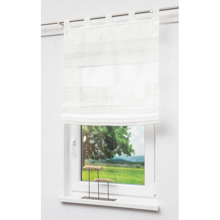 Raffrollo/Raffgardine von Lysel - Evora (BxH) 100cm * 130cm weiß – Bild 1