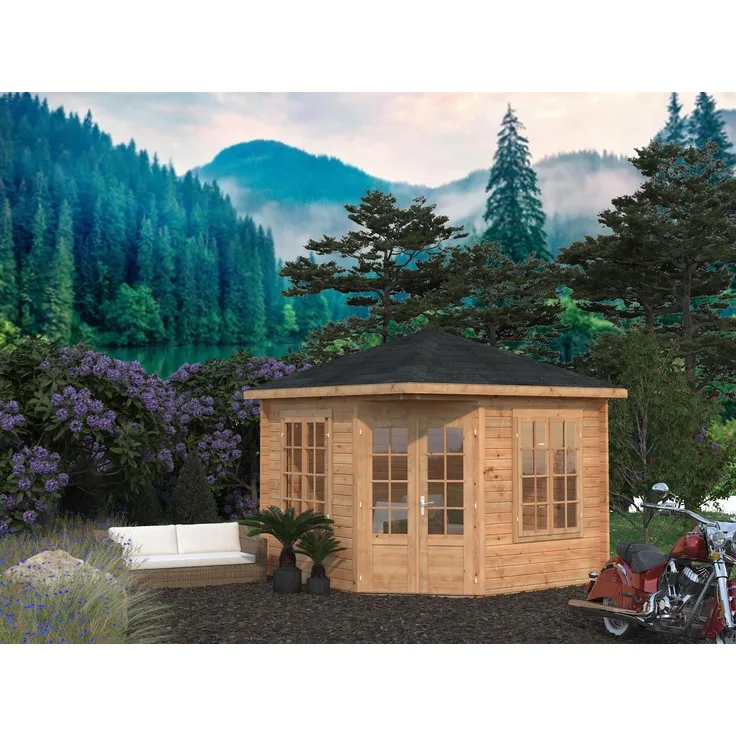 Palmako Holz-Pavillon Melanie 330x330 cm inklusiveFußboden Holzpavillon 4743142052372
