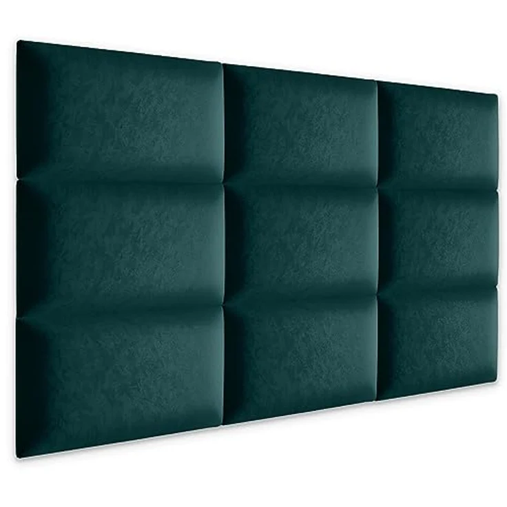 Muralo Samt Wandkissen Stoff Polsterpaneel Schlafzimmer Wohnzimmer Bett Wandpolster Bettkopfteil Lendekissen Modern Luxus Gepolstert Polster Paneel (Türkis, 60x30 cm) – Bild 5