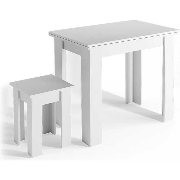 Esstisch mit Stuhl Roman Weiß 90 x 60 cm Vicco – Bild 1