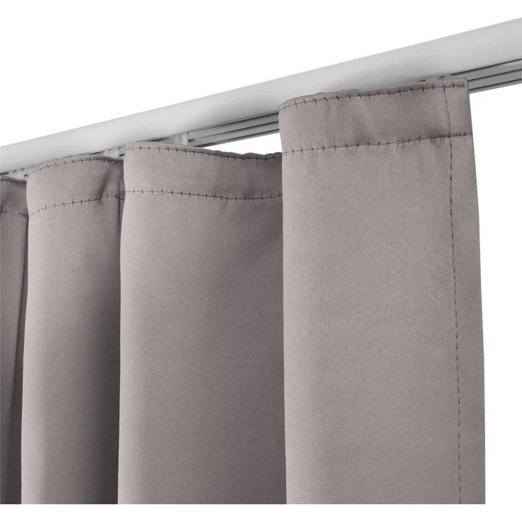 Beautissu Vorhang 2er Set Blackout Vorhang Blickdicht Grau Amelie BK, 140x245cm, Kräuselband Gardine Set mit Universalband für Lange Fenster – Bild 3