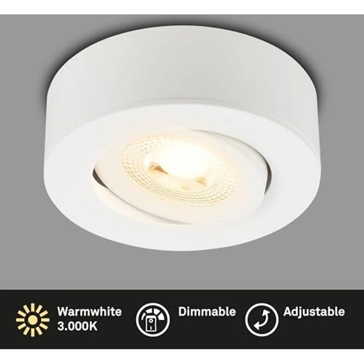 Briloner LED-Einbauleuchten 2in1 Mini Ein-& Aufbau 9W 500lm weiß dimmbar – Bild 2