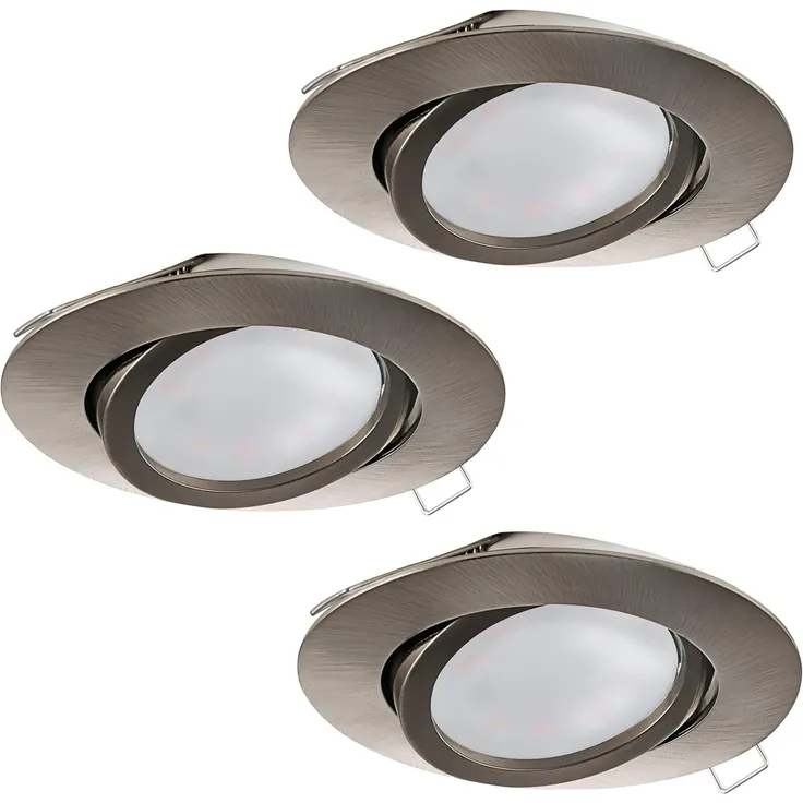 Eglo 31689 GU10 LED Einbauleuchte TEDO Aluguss nickel-matt max. 3X5W schwenkbar