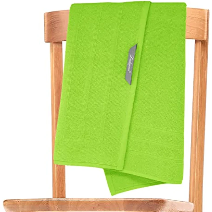 Lashuma Badematte Pure, Höhe 5 mm, schnell trocknend, Baumwolle, rechteckig, Bad Läufer 50x70 cm in grün Baumwolle – Bild 5
