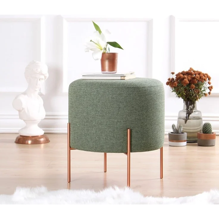 Hanah Home 'Copper 41 - Green' Pouffe, Grün, 40 x 42 x 40 cm – Bild 1