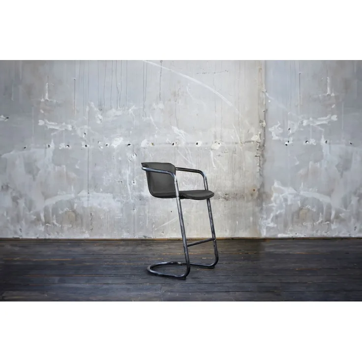 KAWOLA Barhocker Trivia Lederbarhocker grau 102 x 62 x 51 cm