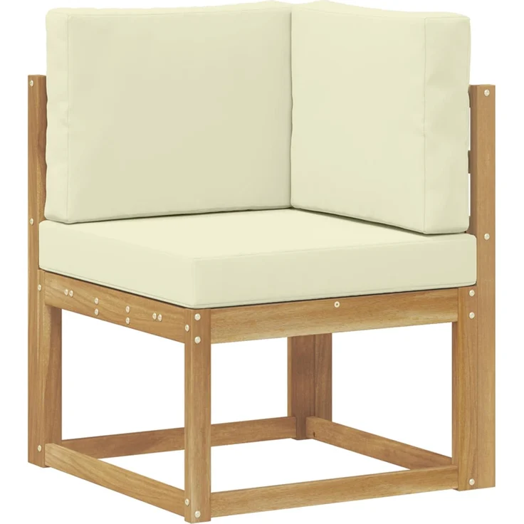 vidaXL Outdoor-Sofagarnitur mit Kissen 6 pcs Weiß und Creme 3388104 – Bild 4