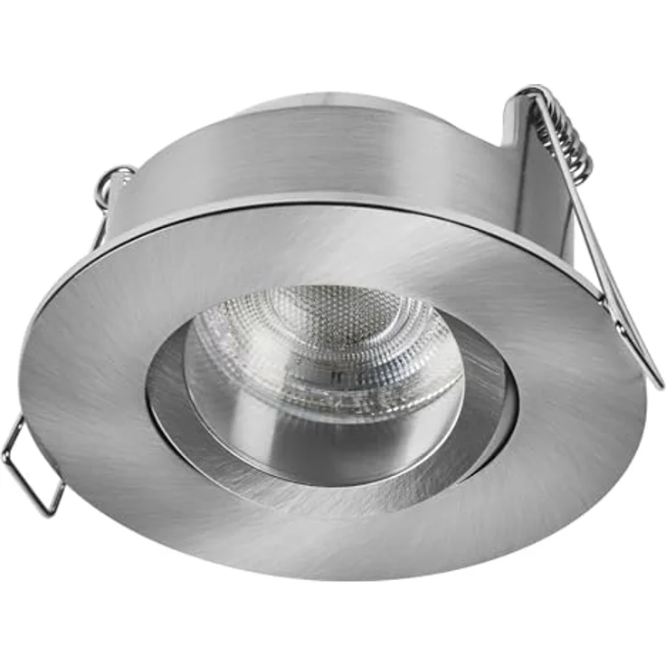 Osram Einbaustrahler Set LED IP65 Press, 3er-Set Satin-Nickel, 4,5W, 320lm, 2700K Warmweiß, dreh- und schwenkbar – Bild 4