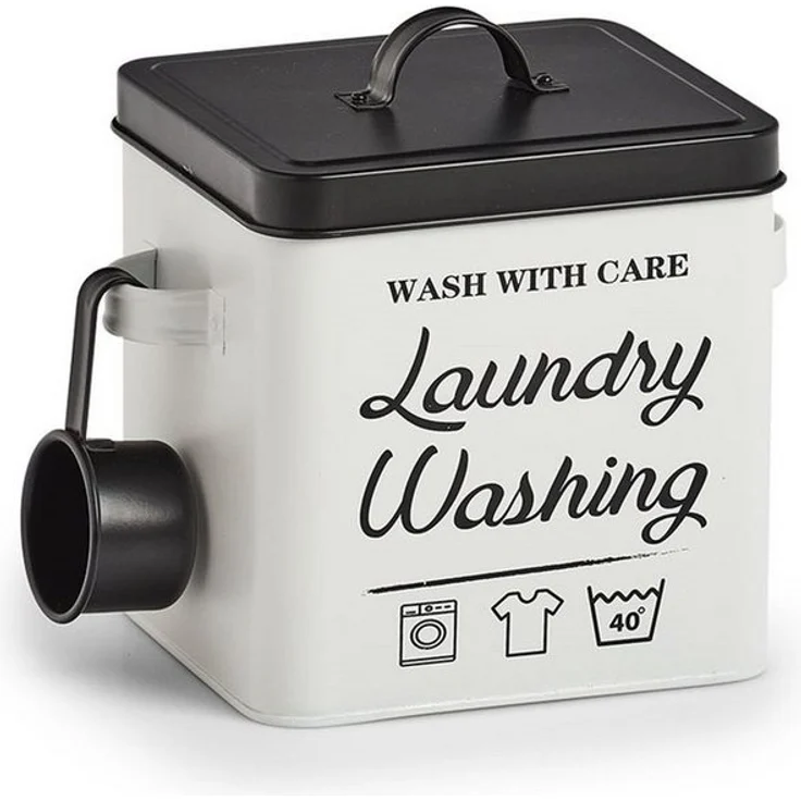 Zeller Present Aufbewahrungsbox Waschpulver-Box, Metall Laundry (Stück, 1 St, 1 Waschmittelbox) – Bild 4