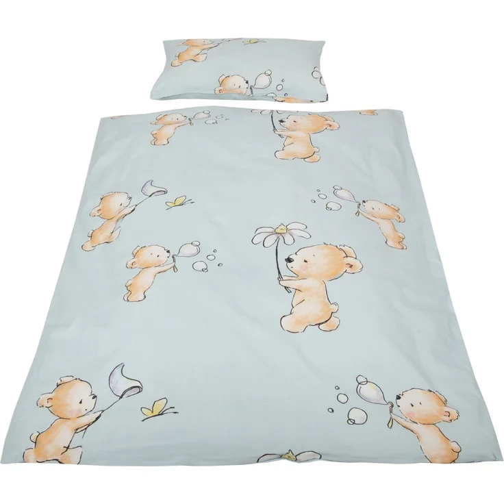 Kinder Betten-Set inkl. Bettwäsche 100x135cm / 40x60cm Bärchen Blau – Bild 6