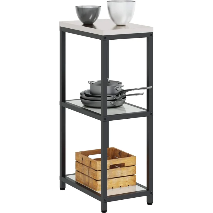 vidaXL Küchenregal HATTEM Silber 30 x 50 x 92 cm Stahl 874980 – Bild 3