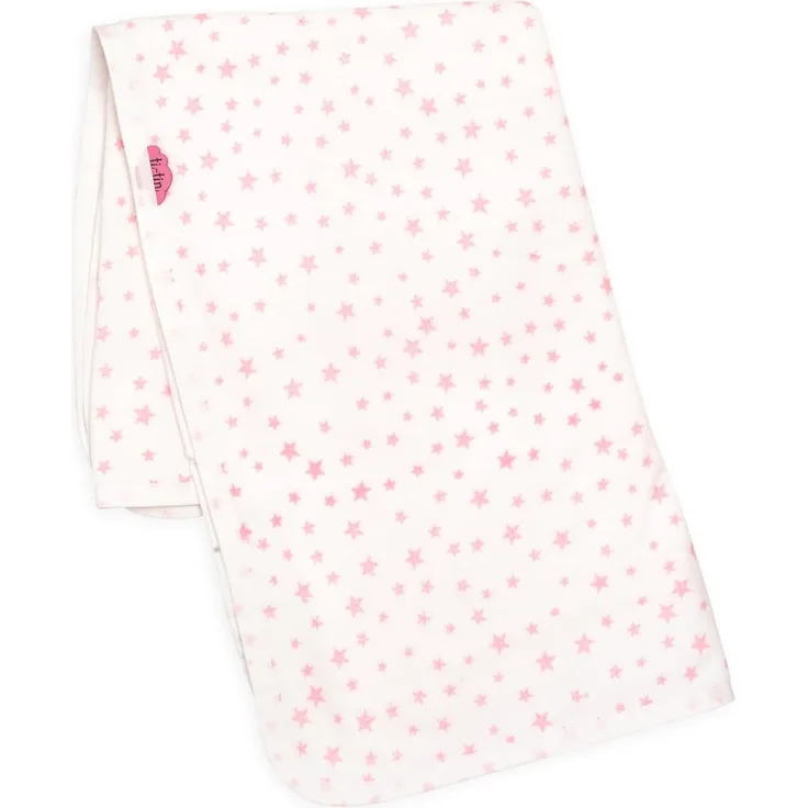 Ti TIN | Babydecke, 80x110 cm | Kuscheldecke aus Fleece-Stoff, warm und weich, fürs Auto, Wiege, Kinderwagen, Babyschale, etc, Sternenmuster - Farbe: rosa/pink
