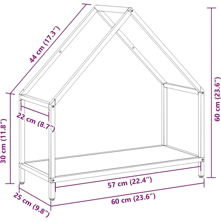vidaXL Brennholzregal Anthrazit 60x25x60 cm Kaltgewalzter Stahl 864305 – Bild 10