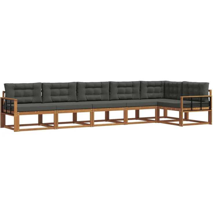 vidaXL Outdoor-Sofagarnitur 6 stk. 6-Sitzer Natur und Anthrazit 3367660 – Bild 2