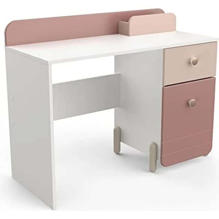 habeig Kinderschreibtisch Kinder Schreibtisch Kindertisch Kindermöbel (Rosa/Weiss #230)