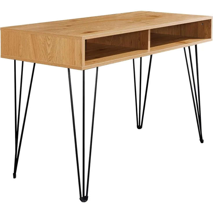 riess-ambiente Schreibtisch STUDIO 110cm natur-Eiche, Stauraum, Hairpin, homeoffice, platzsparend (Einzelartikel, 1-St), Industrial Laptoptisch - ideal für Studio, Wohn- oder Arbeitszimmer
