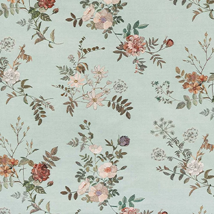 Estella Interlock Jersey Bettwäsche Perla 6913-532 Blumen Mint 135x200 – Bild 3
