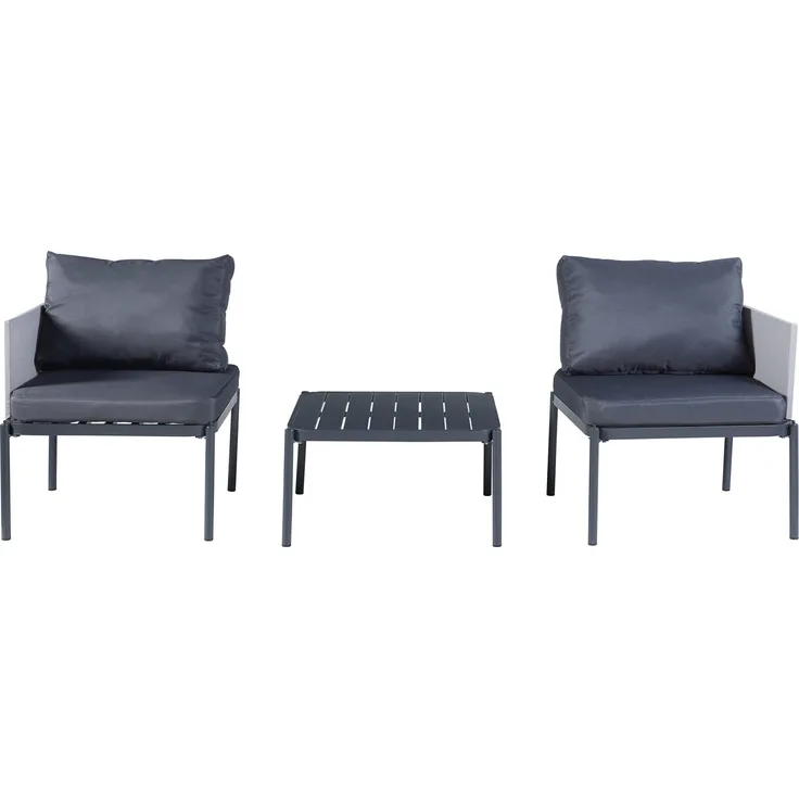 Gartenmöbelset Accettura 3-tlg. Aluminium Grau [casa. pro]