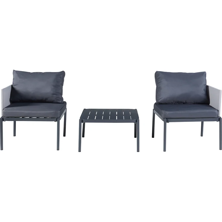 Gartenmöbelset Accettura 3-tlg. Aluminium Grau [casa. pro] – Bild 1