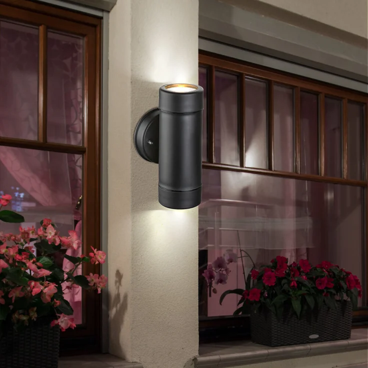 4er Set Wandleuchten in Schwarz für den Garten COTOPA – Bild 9