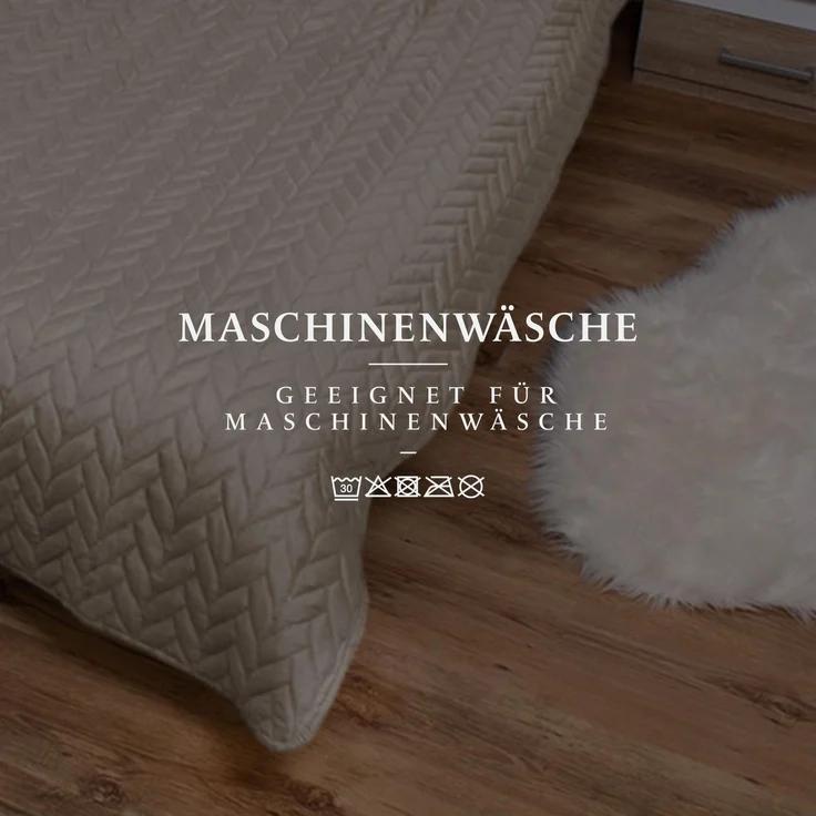 Tagesdecke ( Beige ) 220x240 cm mit wattierter Zwischenlage, Bettüberwurf - Überwurfdecke, Sommerdecke gesteppt - Steppdecke, Wendedecke – Bild 7