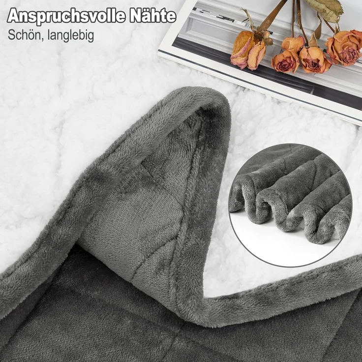 Woltu Gewichtsdecke, Bezug: Flanell Sherpa, Therapiedecke, Schwere Decke aus Flanell Sherpa – Bild 8