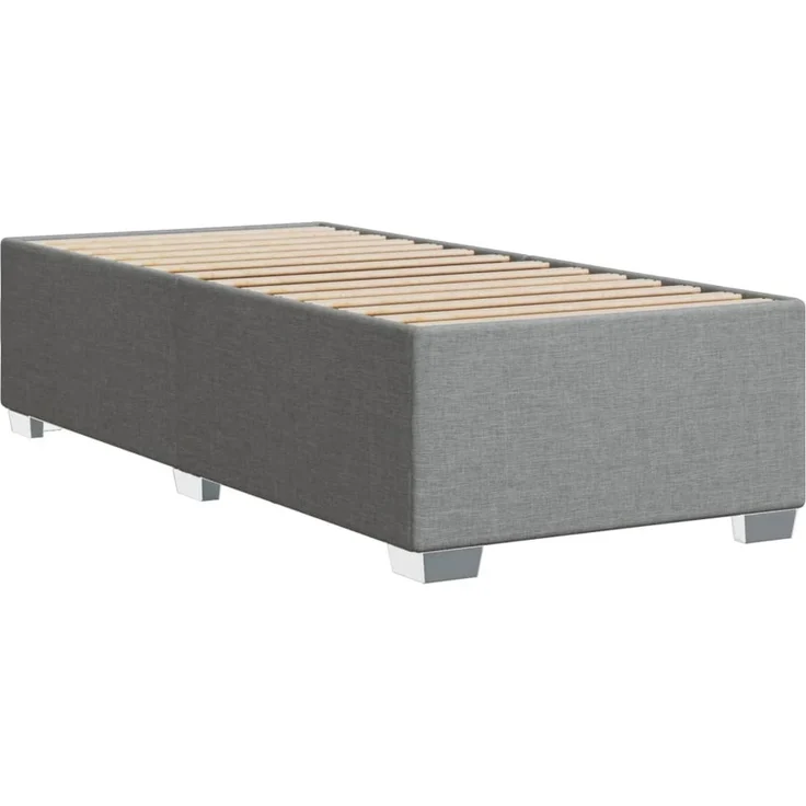 vidaXL Bettgestell ohne Matratze Hellgrau 100x200 cm Stoff 3284450 – Bild 5