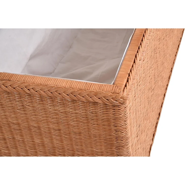 Krines Home Truhe Große Rattantruhe MAX Wäschetruhe mit Deckel Natur Rattan Truhe, Aufbewahrung XXL 115x55x55cm – Bild 8
