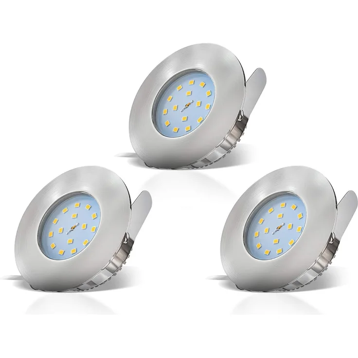 B.K.Licht LED Einbaustrahler LED Badeinbauleuchten 30mm Ultraflach 4x 5W - 20-02-03-S, LED fest integriert, Warmweiß, IP44 Badeinbaustrahler 6 x 400lm Bad-Deckenspots Einbauspots