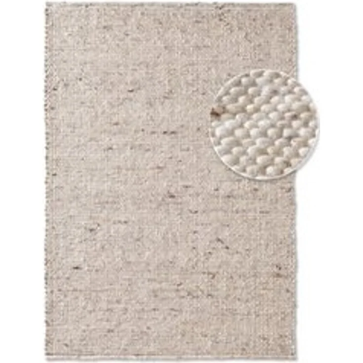 TaraCarpet Wollteppich TaraCarpet Handwebteppich Helsinki, rechteckig, Höhe: 10 mm, gewalkter Wohnzimmer-Teppich Schurwolle Schlafzimmer Esszimmer 070x130 – Bild 6