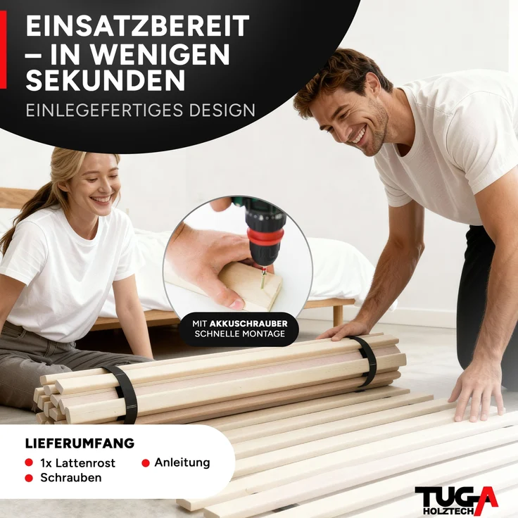 Rollrost " Lamellen - Xandi " Lattenrost 24 mm 70 x 210 cm – Bild 6