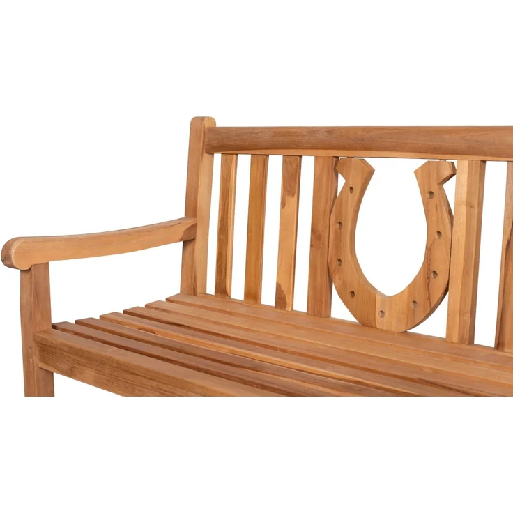 Teakholz Gartenbank Hufeisen 120 cm – Bild 3