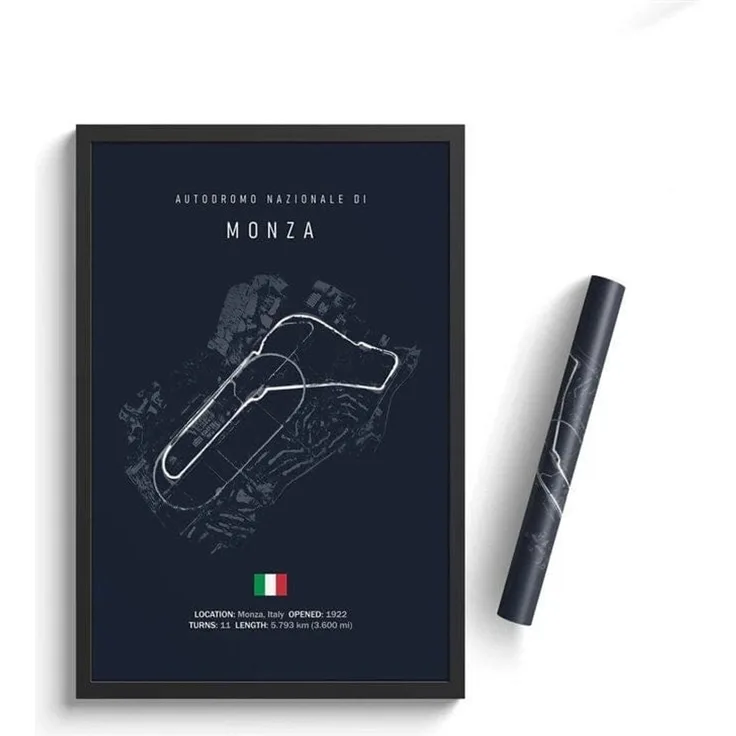 Formel 1 2026 Rennstrecken Großer Preis von Monaco Monza Spa Francorchamps Imola · Deko Print ohne Rahmen - 60 x 90 cm / Monza