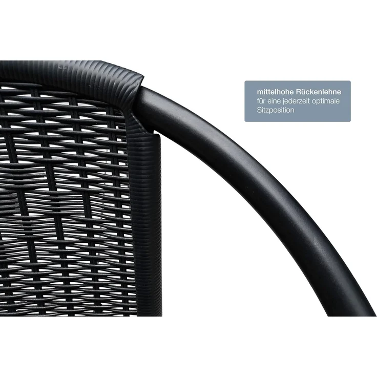 LC Garden Stapelstuhl Garvista Stapelstuhl 54x52x72cm schwarz Gartenstuhl Terassenstuhl, Pulverbeschichteter Stahl – Bild 4