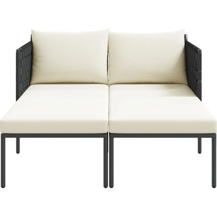 vidaXL Doppel-Sonnenliege mit Kissen, Anthrazit, 115x153x69,5 cm, pulverbeschichteter Stahl, klappbar, bis zu 2 Personen – Bild 6