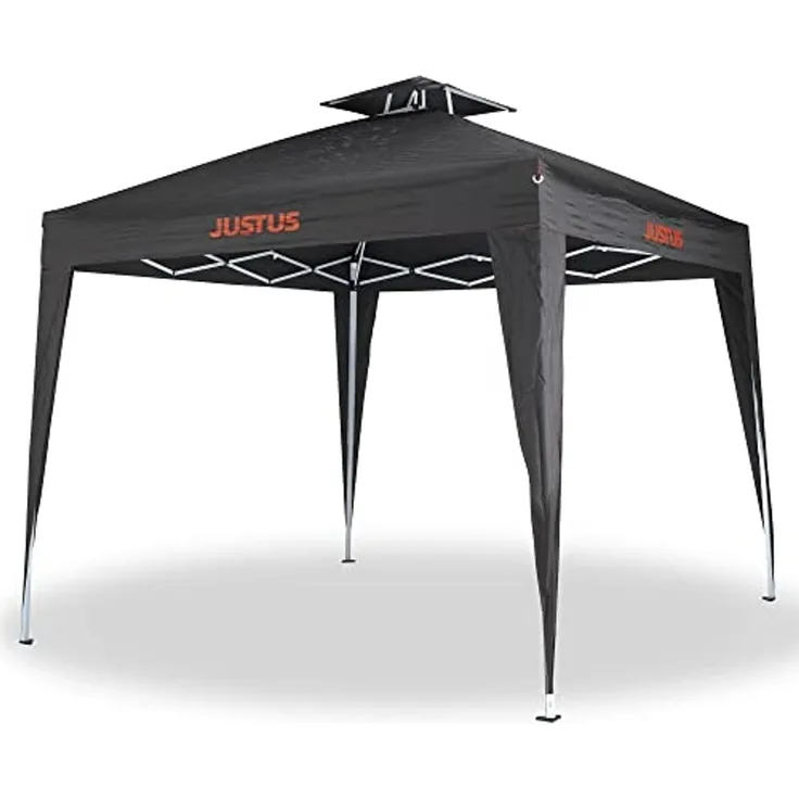 Justus Faltbarer Grillpavillon mit Spezialabdeckung und Entlüftungsmöglichkeit, schwarz, 250 x 250 x 260 cm (L x B x H)