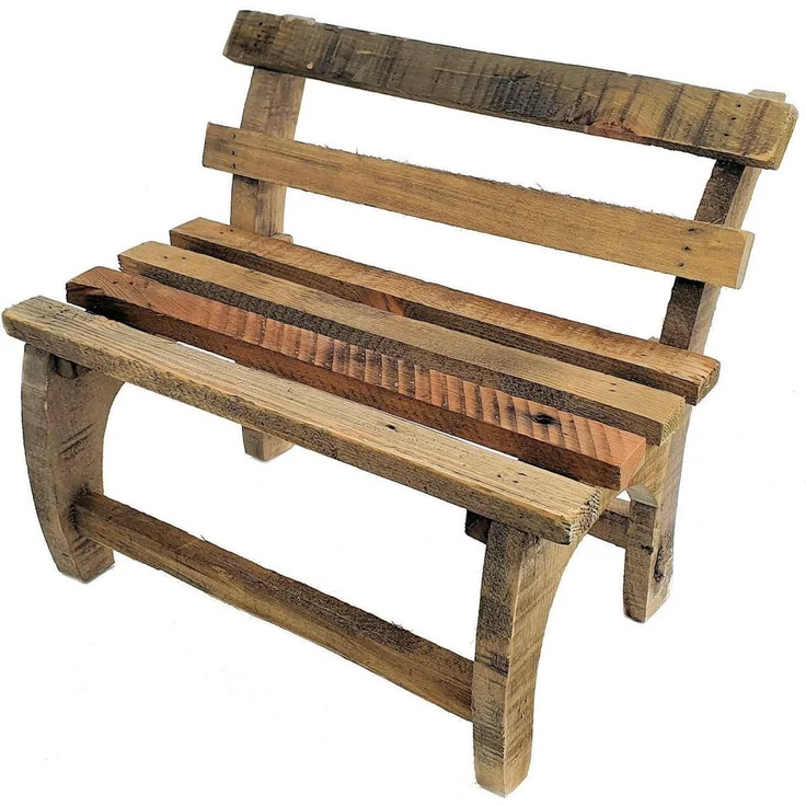 Spetebo Blumenbank Holz Deko Blumenbank - 32 x 27 cm (Stück, 1 St, Blumenbank aus Holz), Bank aus altem Holz – Bild 4