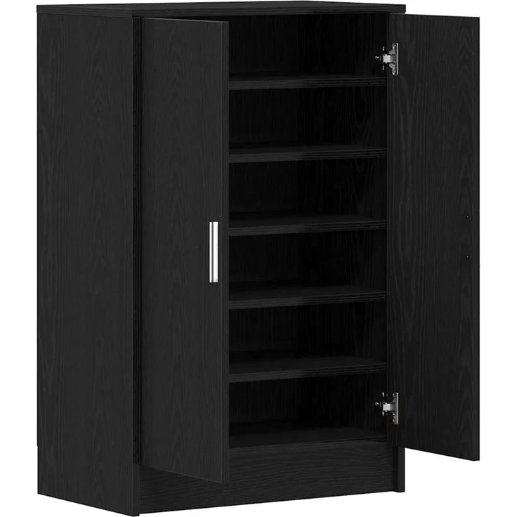 vidaXL Schuhschrank Schwarz Eichen-Optik 60x35x92 cm Holzwerkstoff 862074 – Bild 4