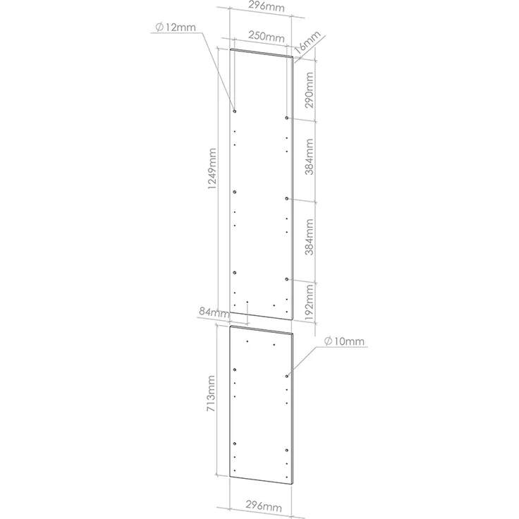Küchenfront R-Line Schwarz Hochglanz 29.6 x 196 cm Möbelfront für den Apothekerhochschrank Vicco – Bild 2