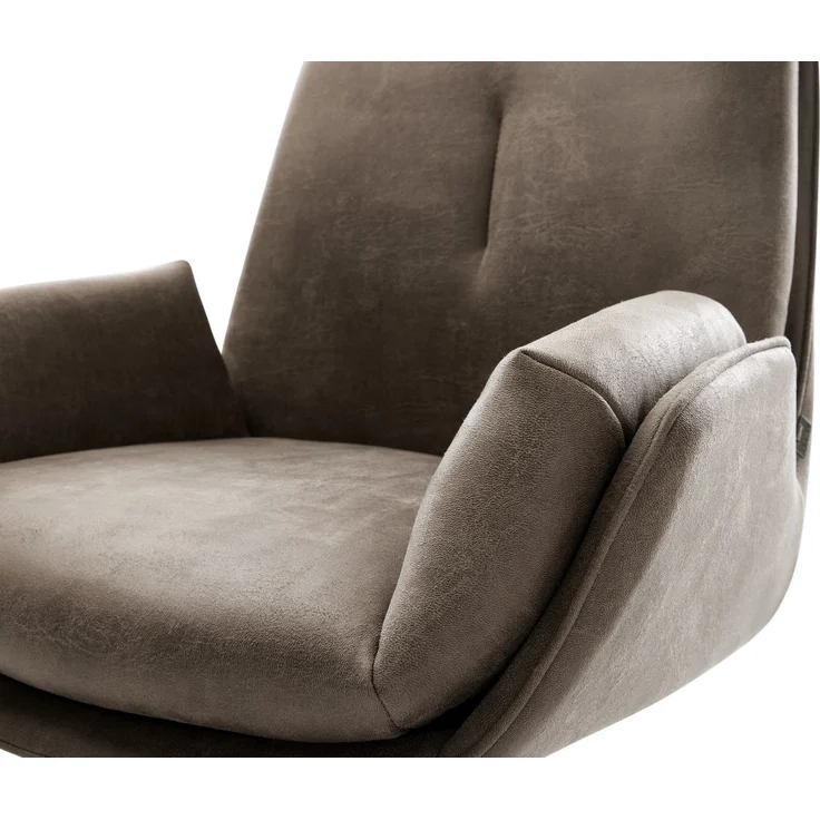 Freischwinger Clea-Flex Mikrofaser Taupe Vintage Freischwinger flach Effektfinish Titan – Bild 4