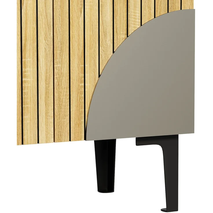 Schuhschrank mit 3 Türen in Holzoptik, Stauraum, 90x32x94 cm – Bild 7