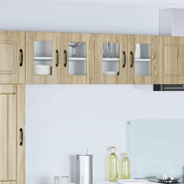 vidaXL Wandglas-Schrank PORTO Sonoma-Eiche 60 x 31 x 40 cm 885319 – Bild 1
