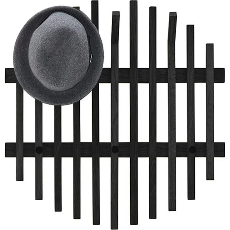 Garderobenpaneel >BANTRY< in schwarz - 58x60x11x60 (BxHxTxD) – Bild 4
