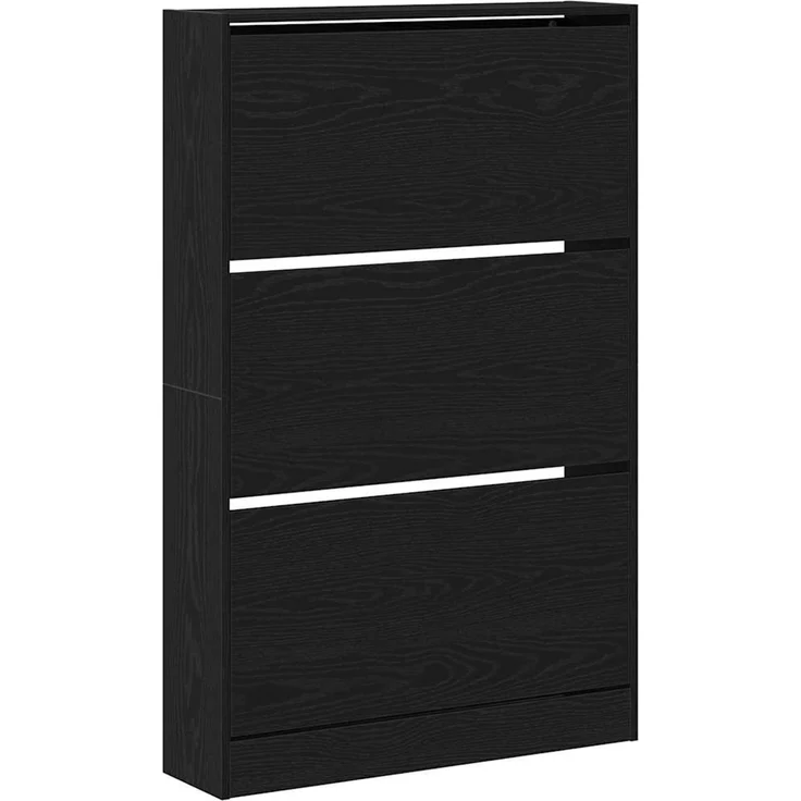 vidaXL Schuhschrank mit Regal Schwarz Eichen-Optik 80 x 21 x 125,5 cm 869104 – Bild 1