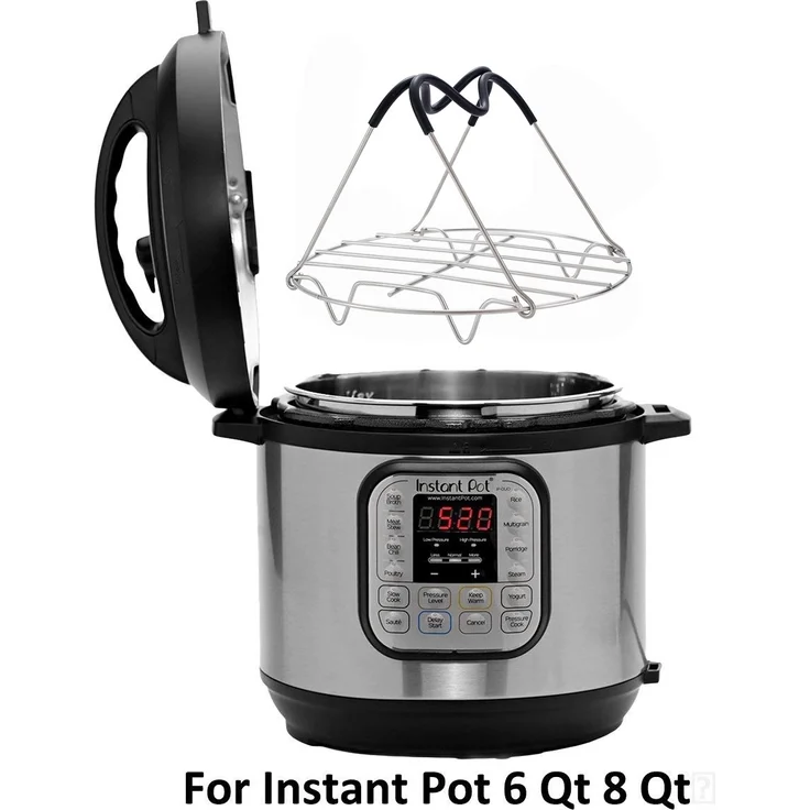 1 Stück – Edelstahl-Dampfeinsatz mit Silikongriffen, passend für 6/8 QT Instant Pot (19,8×13,5 cm) – Bild 3