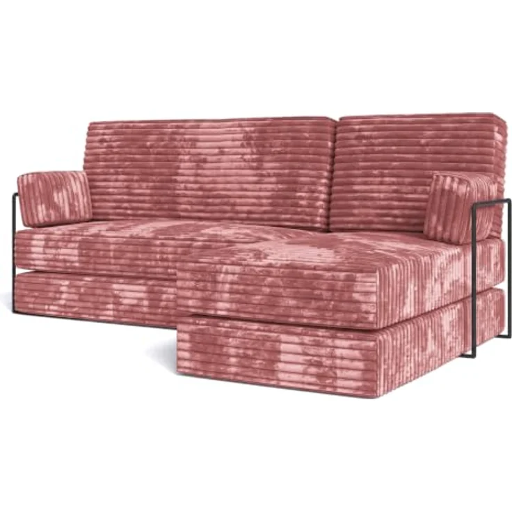 Masseno Ecksofa NOTIA, modulares Boneless Sofa mit Schlaffunktion, Kordstoff TILIA 62, 3-Sitzer – Bild 1