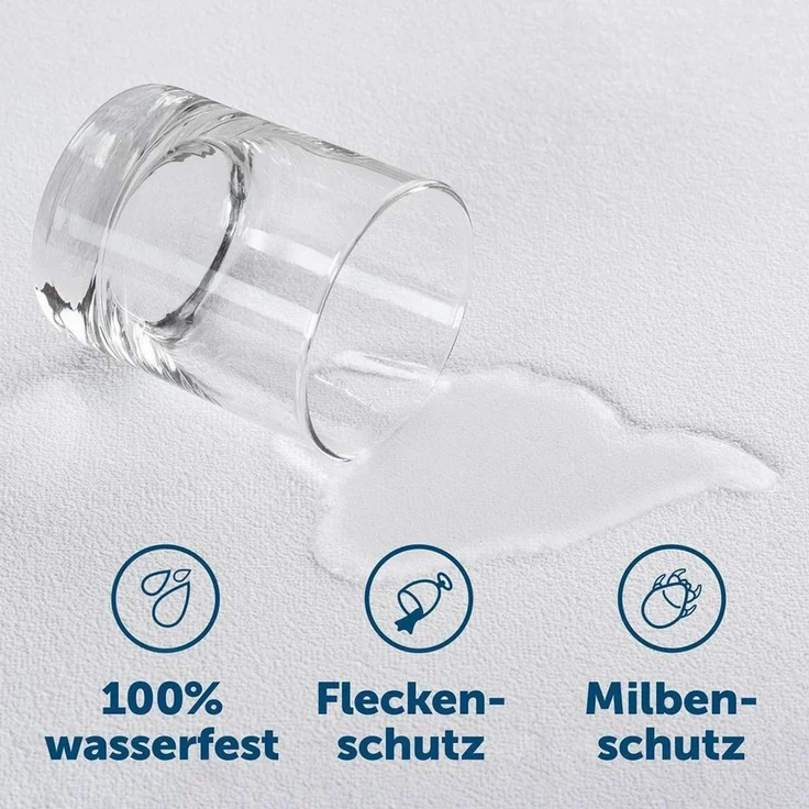 Blumtal Matratzenschoner 80x160 cm - wasserdichte Matratzenauflage 80x160 cm aus 80% Baumwolle - Oeko-TEX zert. Inkontinenzunterlage waschbar bis 95 °C - knisterfreier Bett Topper - Inkontinenzauflage – Bild 2